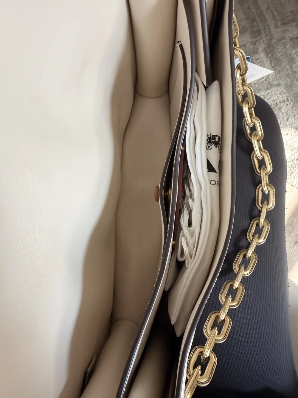 Coach white leather